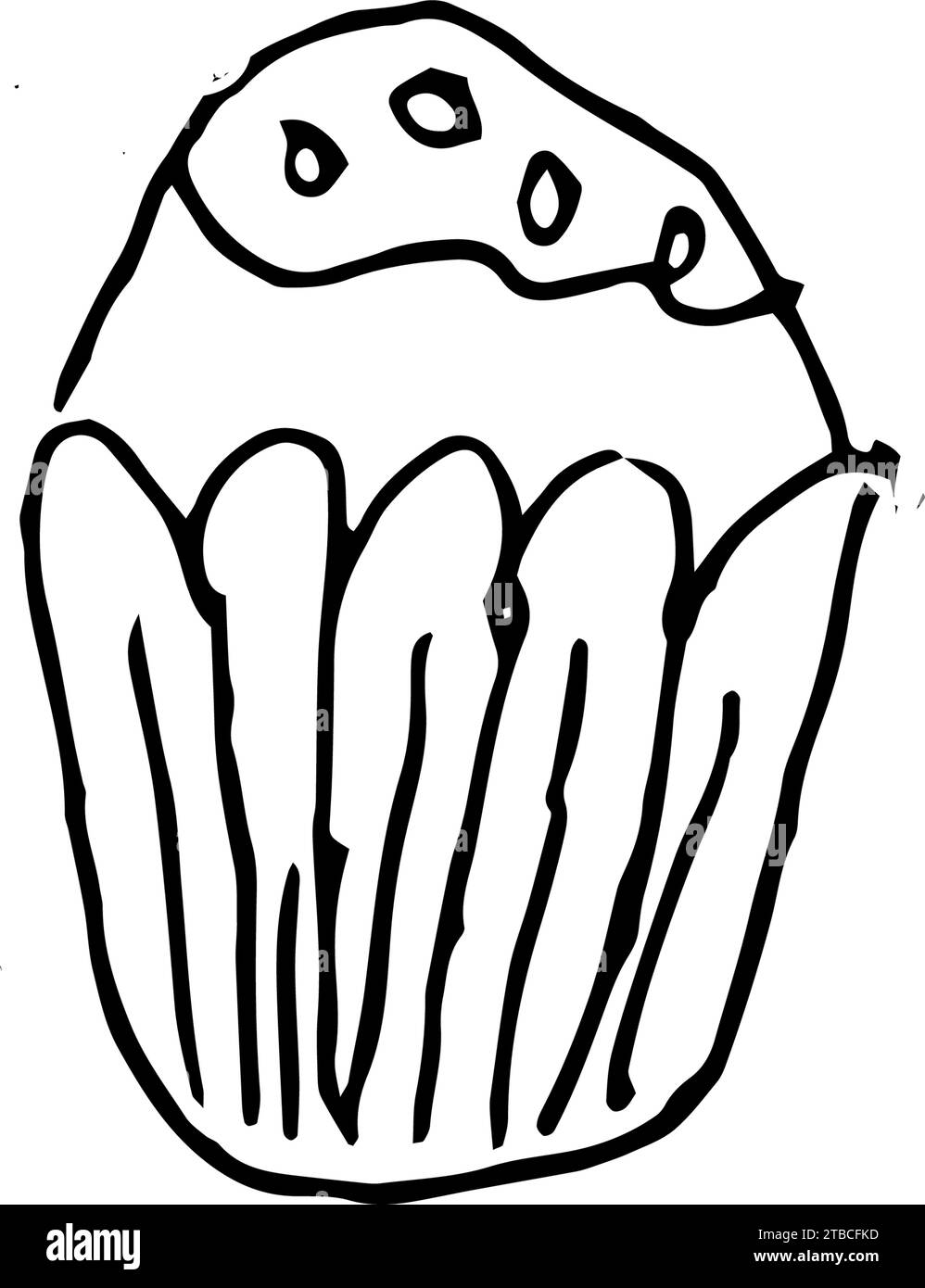 doodle contour gâteau pour les vacances, fond de boulangerie Illustration de Vecteur