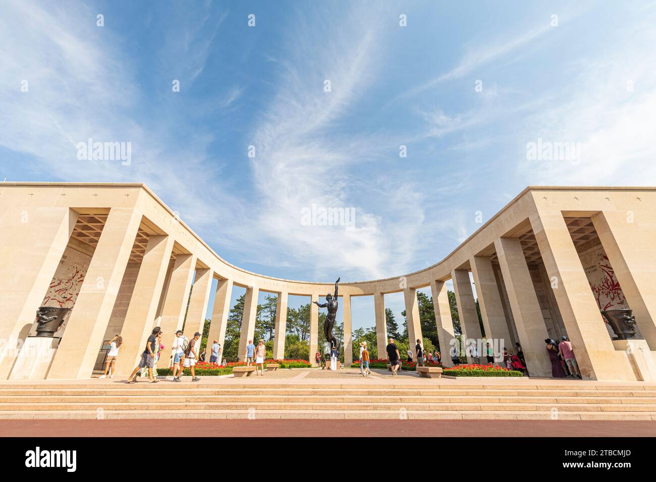 Cimetière américain à Colleville-sur-Mer, Calvados, Basse-Normandie, France Banque D'Images