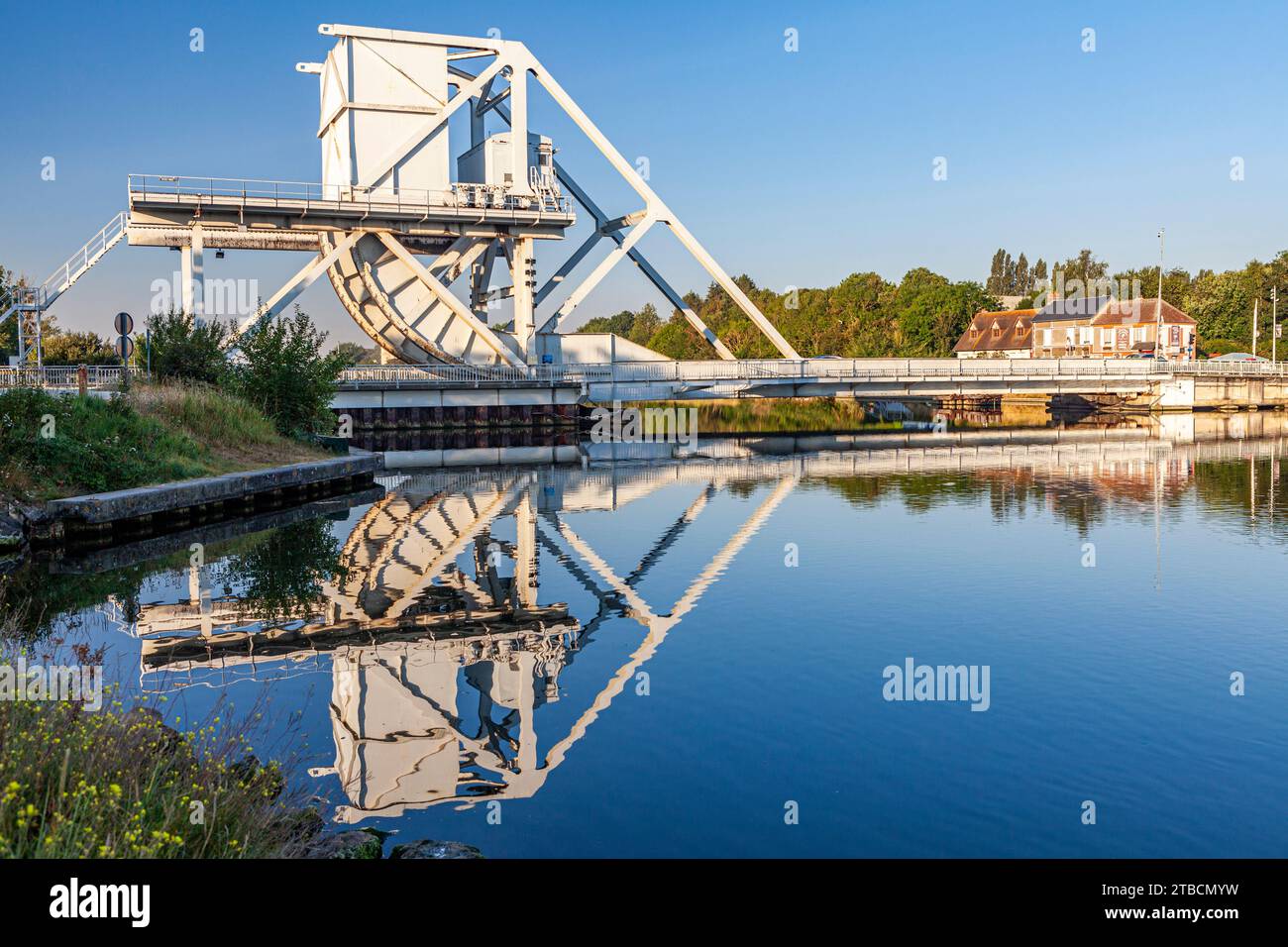 Pegasus Bridge, Bénouville, Calvados, Basse-Normandie, France Banque D'Images