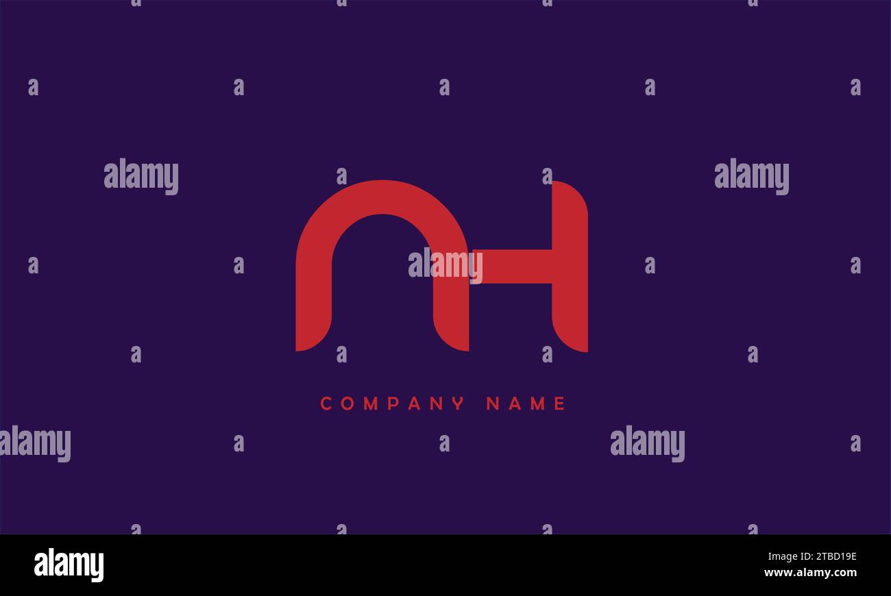 NH, HN Résumé Letters logo Monogram Illustration de Vecteur
