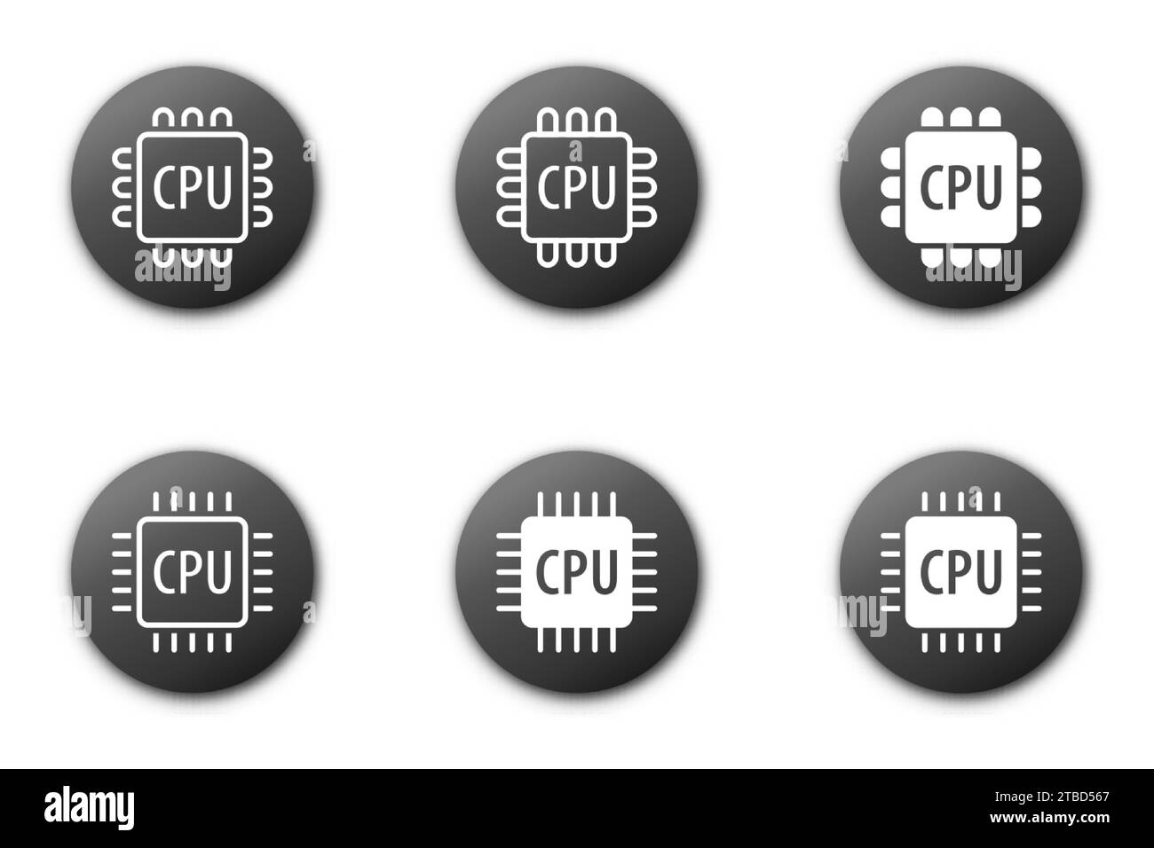 Icônes de processeur définies. Icône CPU. Illustration vectorielle Illustration de Vecteur