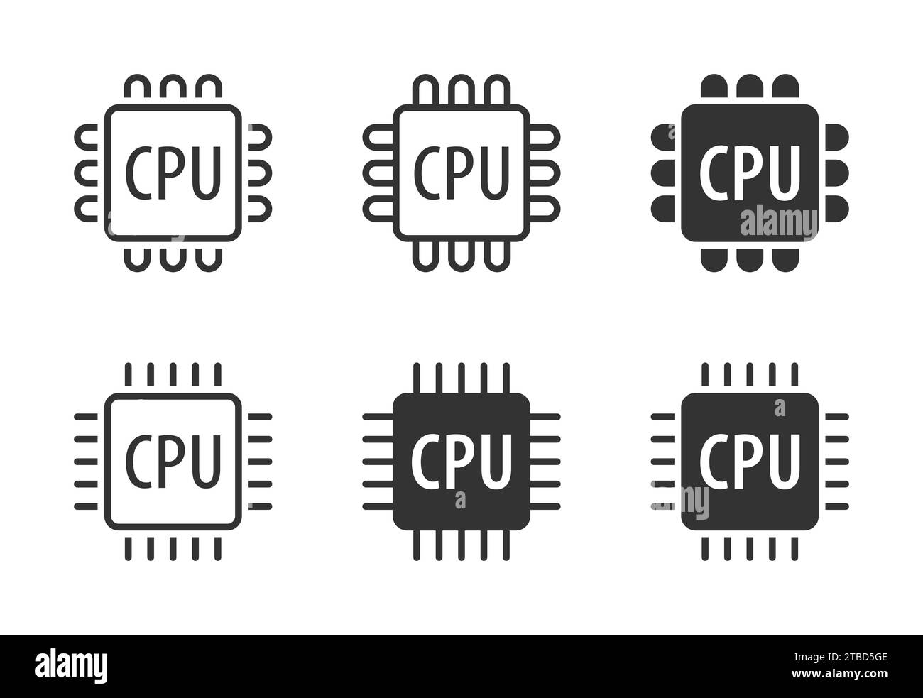 Icônes de processeur définies. Icône CPU. Illustration vectorielle Illustration de Vecteur