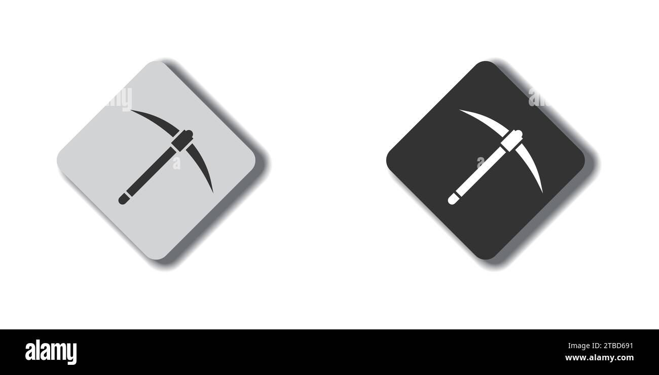 Icône pioche. Symbole de l'outil d'exploitation minière. Icône pick hache. Illustration vectorielle Illustration de Vecteur