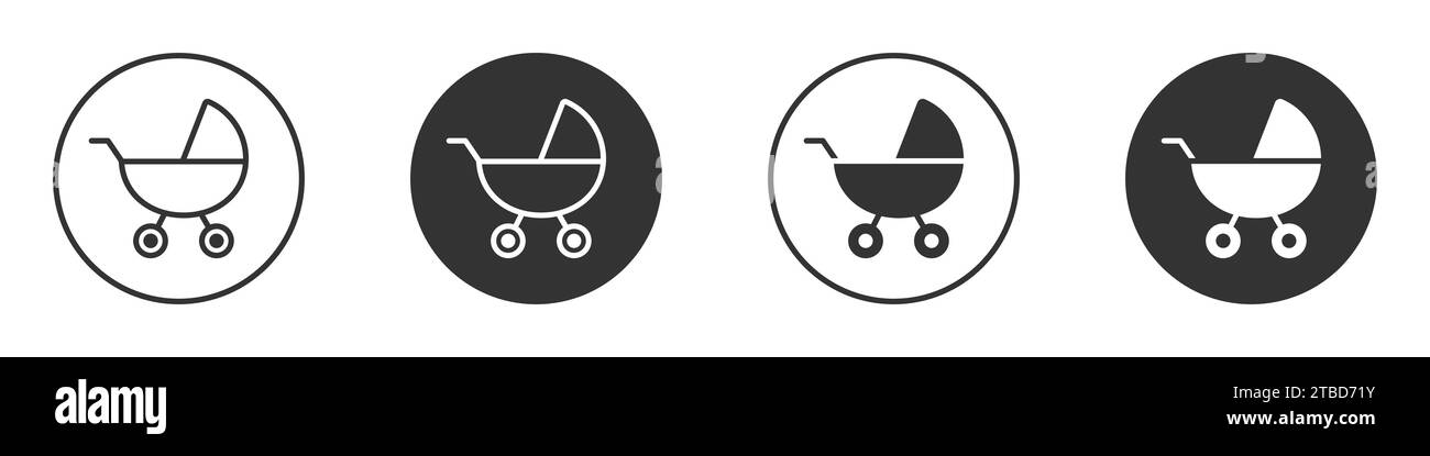 Icône de poussette de bébé. Icône de voiture d'enfant simple. Illustration vectorielle Illustration de Vecteur