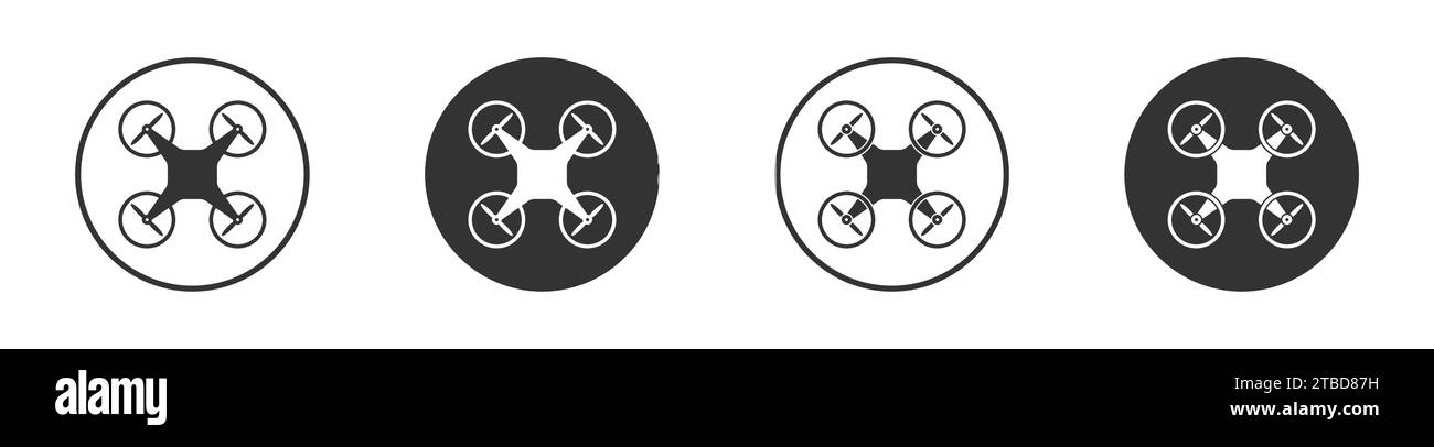 Icône drone. Caméra volante. Icône quadcopter. Illustration vectorielle Illustration de Vecteur