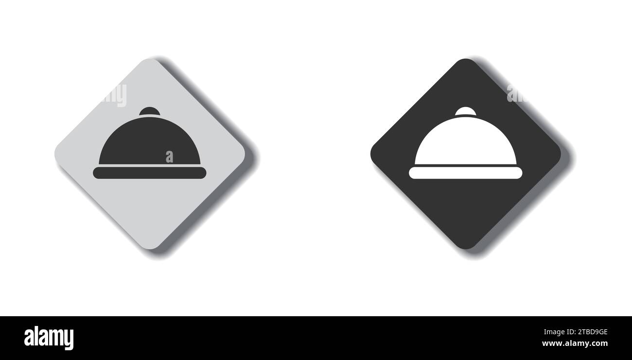 Icône de la barre d'état. Symbole plateau de nourriture. Illustration vectorielle plate Illustration de Vecteur