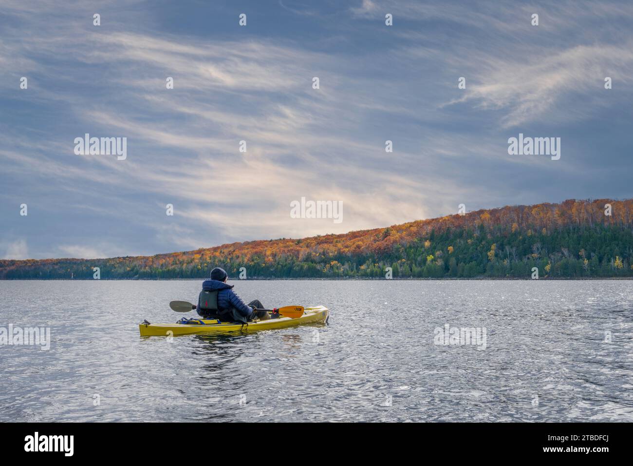 Door County Wisconsin est un paradis pour les pagayeurs et depuis que je vis ici, j'ai amplement l'occasion de sortir et de profiter de ce sport de style de vie actif Banque D'Images