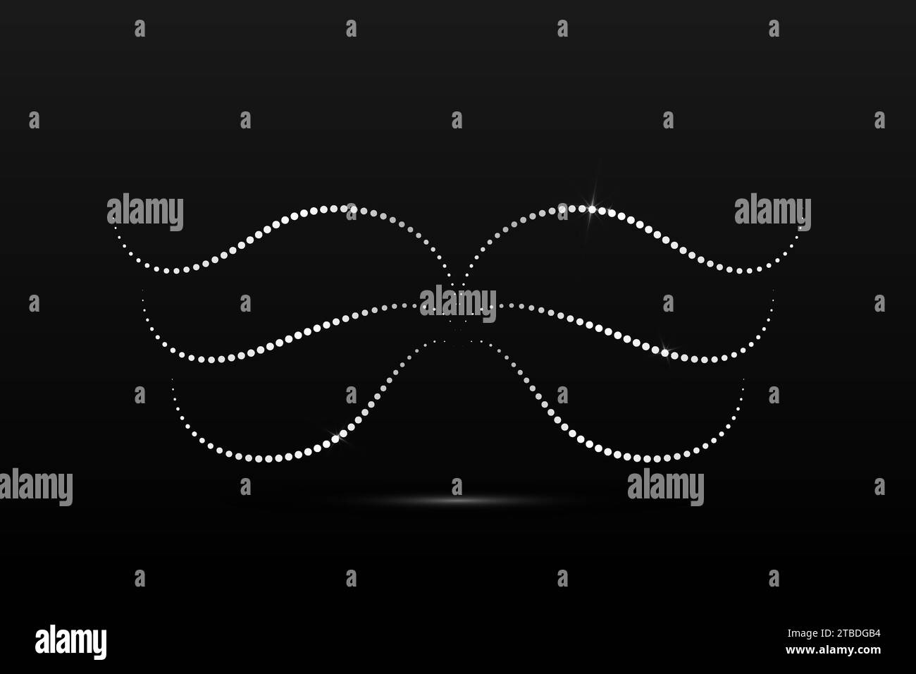 Abstrait ondulé linéaire papillon argenté sur fond noir. Ailes d'ange. Graphiques vectoriels Illustration de Vecteur