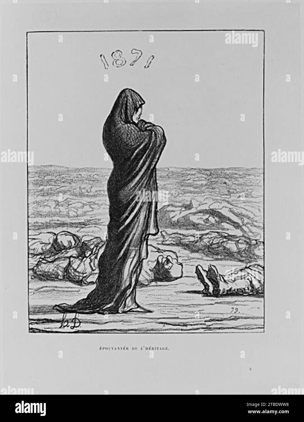 Consterné par son héritage, publié dans 'l'Album du siège', 1871 1957 par honore Daumier Banque D'Images