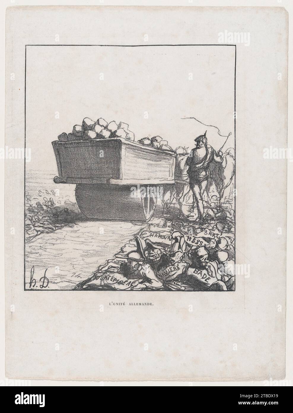 Unité allemande, de 'nouvelles du jour', publié dans l'Album du siège, 1870 1957 par honore Daumier Banque D'Images