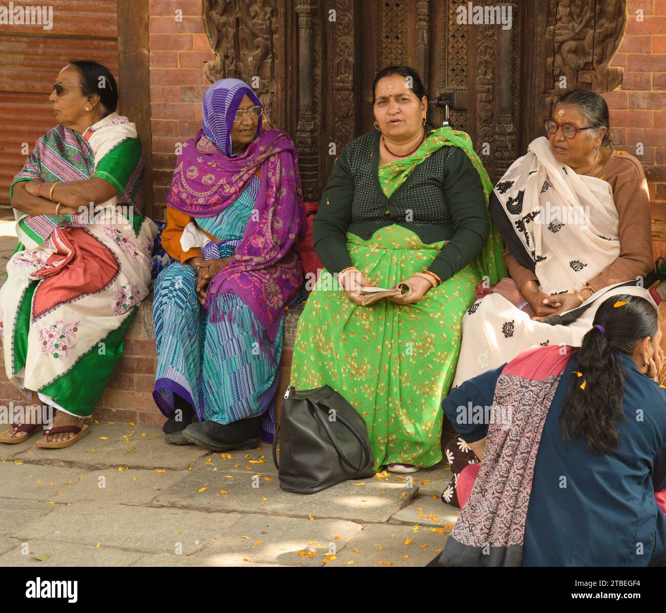 Népal, Katmandou, Festival Tihar, vieilles femmes, gens, Banque D'Images