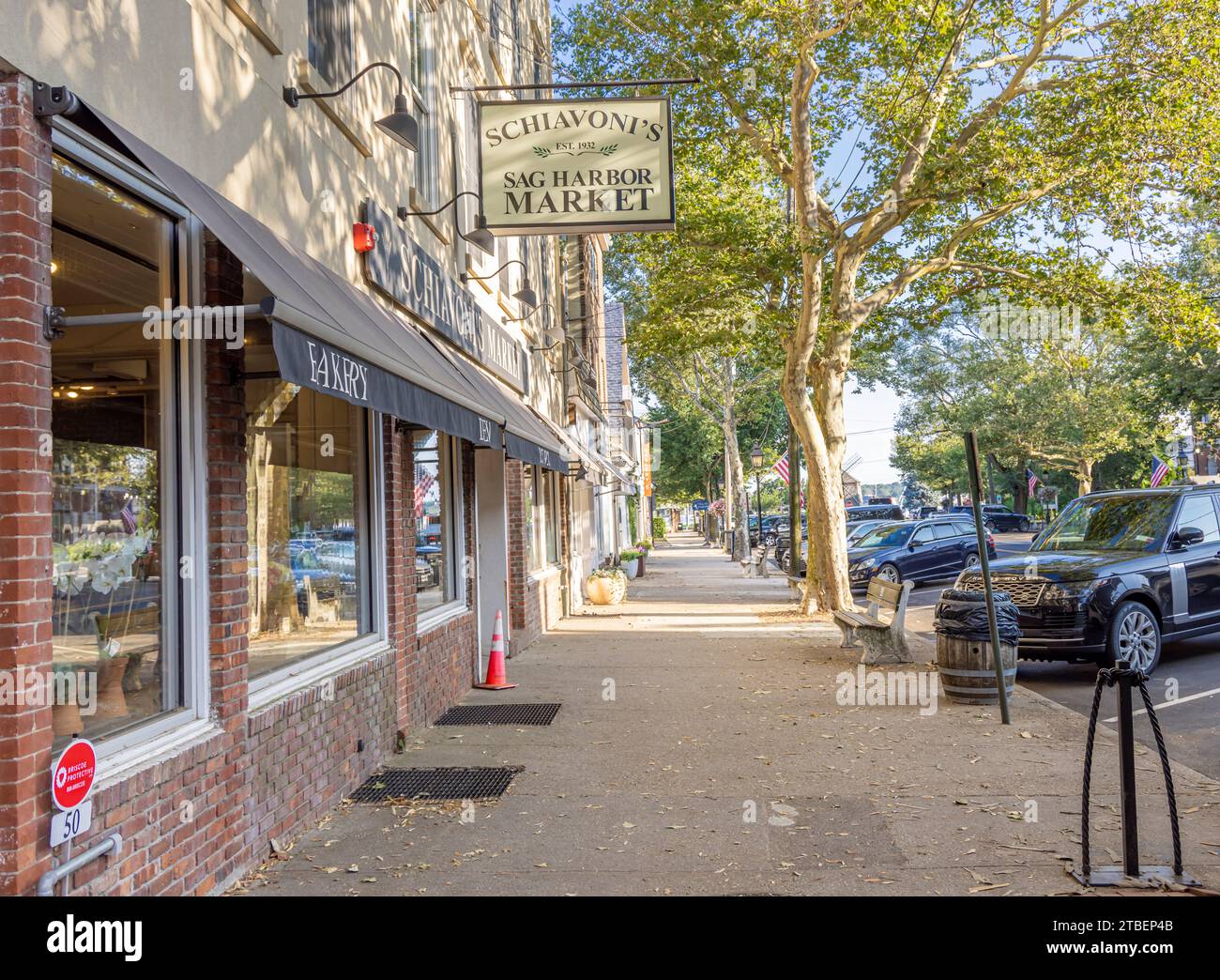 vue sur la rue principale dans le port de sag, ny Banque D'Images
