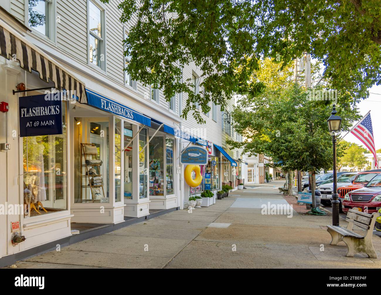 vue sur la rue principale dans le port de sag, ny Banque D'Images