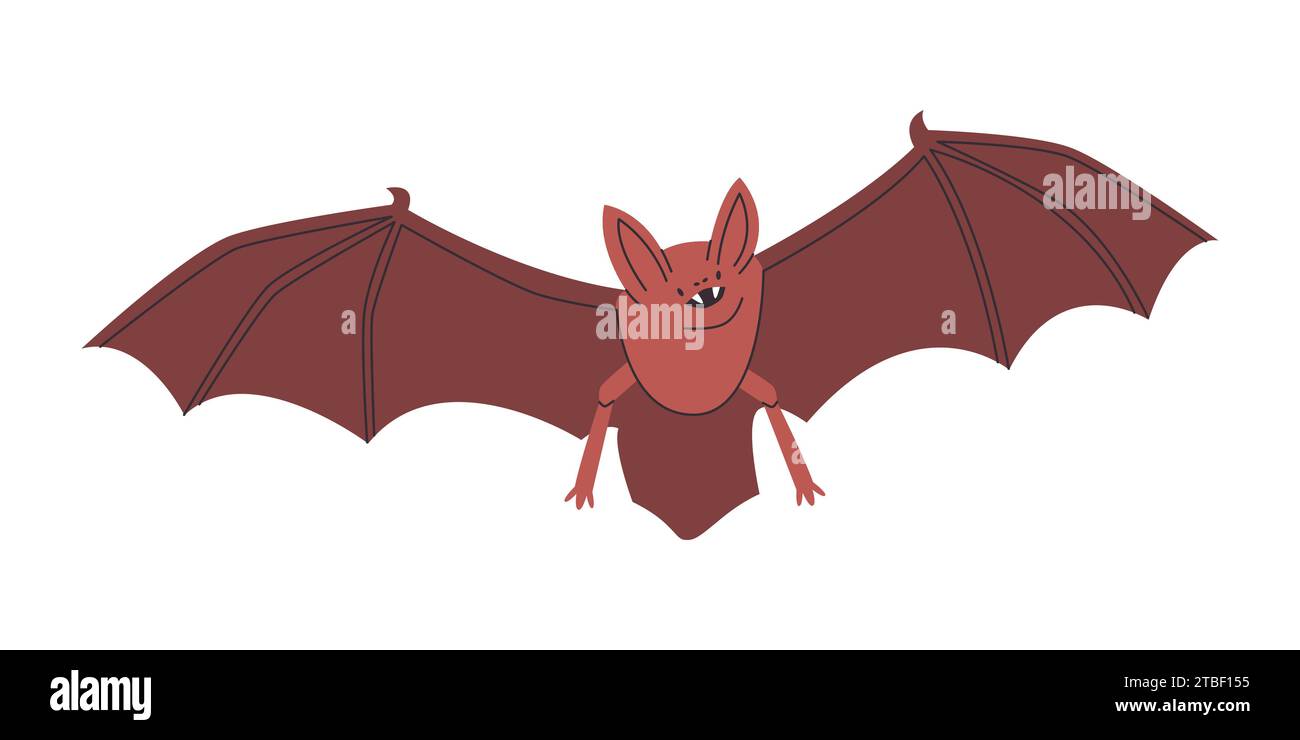 couleur brune chauve-souris nature sauvage nocturne animal sombre créature mammifère voler avec aile et oreille longue Illustration de Vecteur