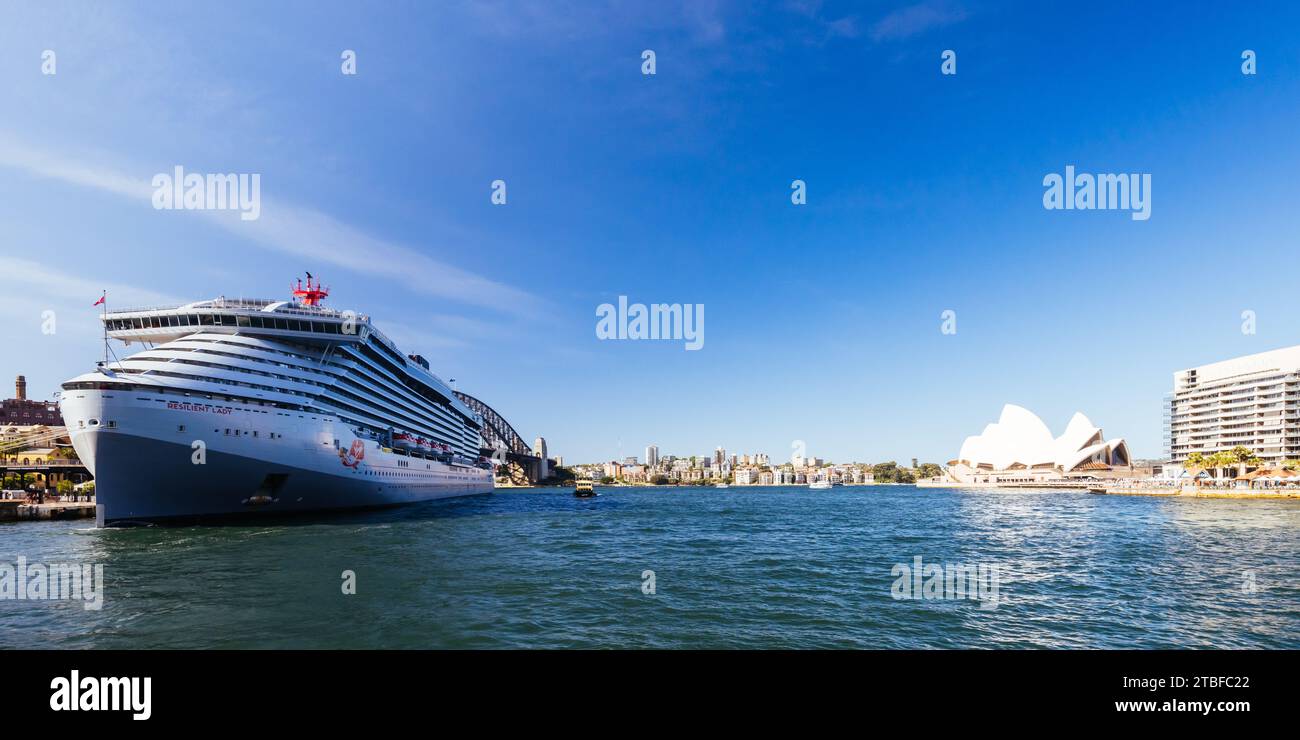 Virgin Voyagess' Resilient Lady Maiden Voyage à Sydney Banque D'Images