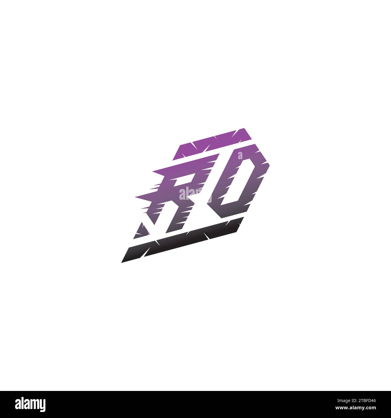 RO initial eSport logo idées d'inspiration pour l'équipe de jeu, youtube, twitch Illustration de Vecteur