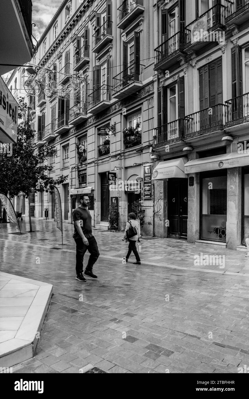 Espagne les rues de Malaga à Noël Banque D'Images