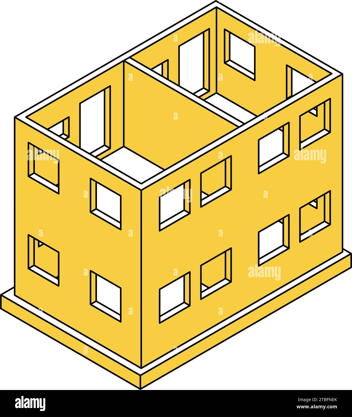 Construction de mur en béton armé (RC), illustrations isométriques des structures de bâtiment, illustration vectorielle Illustration de Vecteur