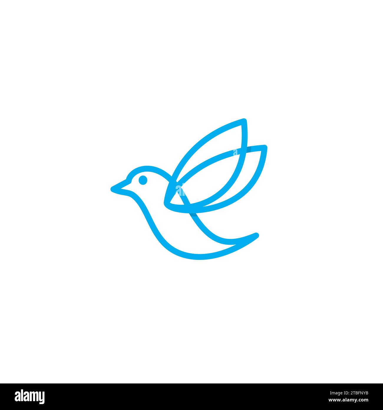 Logo Blue Bird Line Design simple Illustration de Vecteur