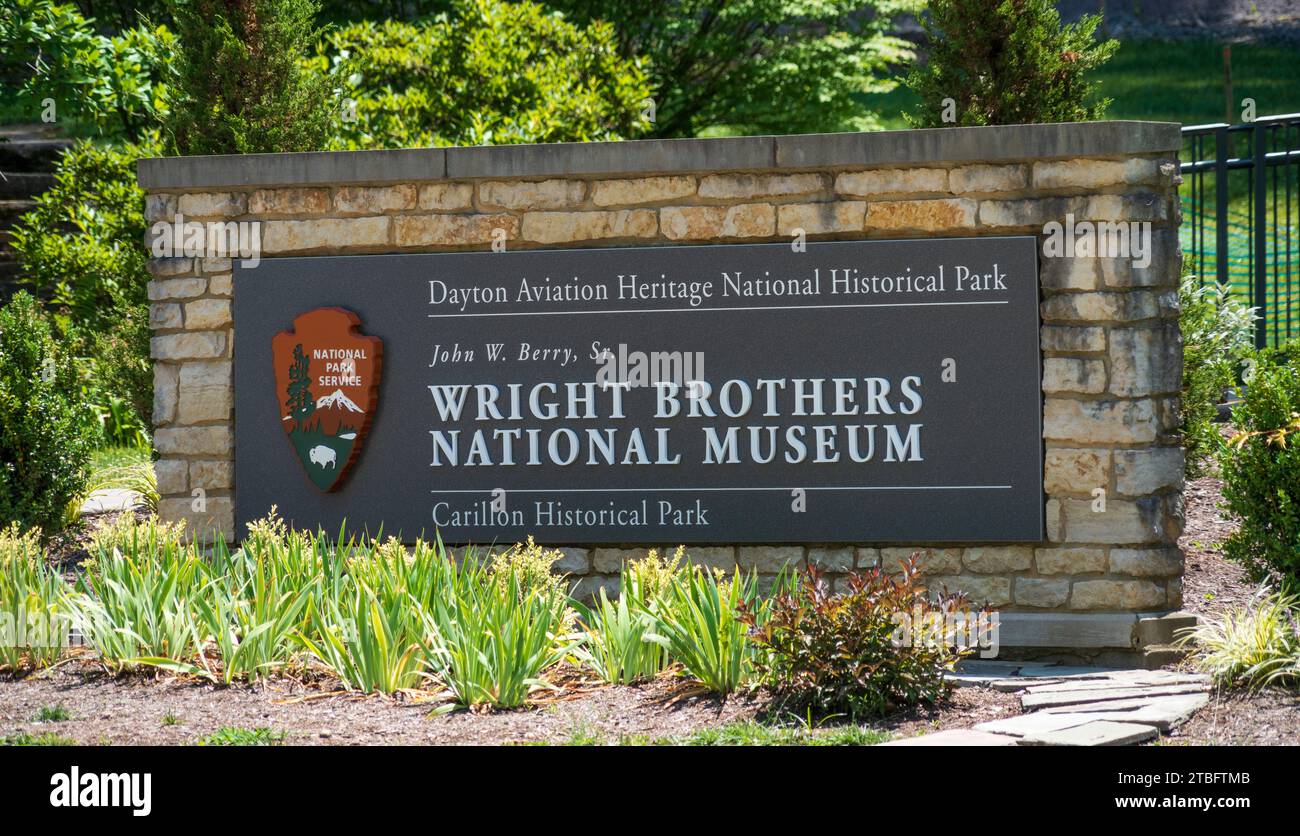 À l'extérieur du Wright Brothers National Museum au Carillon Historical Park, musée à Dayton, Ohio Banque D'Images