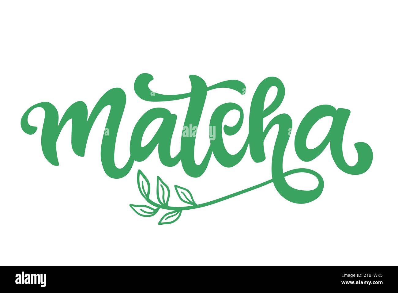 Matcha Tea Inscription logo lettrage écrit à la main Illustration de Vecteur