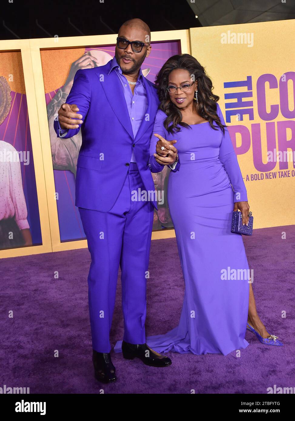 Beverly Hills, États-Unis. 06 décembre 2023. Tyler Perry et Oprah Winfrey arrivent à la première mondiale de « The Color Purple » qui se tient à l’Academy Museum le 6 décembre 2023 à Beverly Hills, Californie. © Lisa OConnor/AFF-USA.com crédit : AFF/Alamy Live News Banque D'Images
