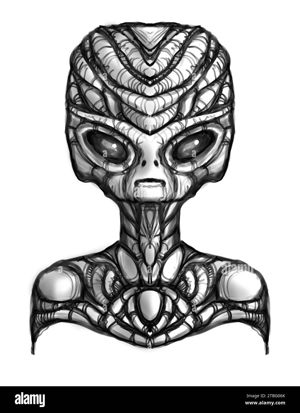 Créature extraterrestre - peinture numérique Banque D'Images