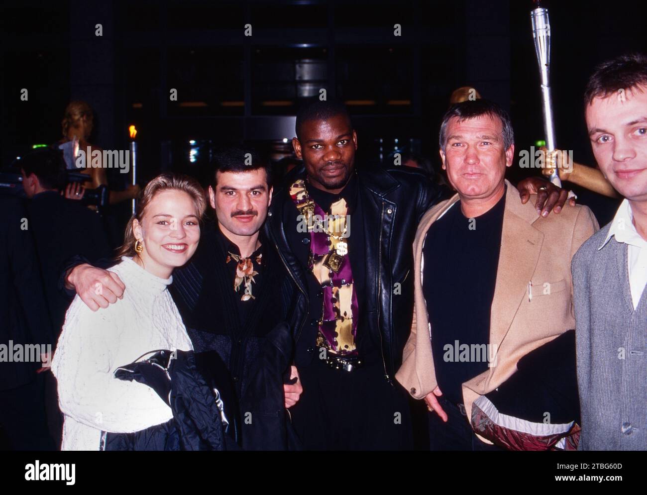 10 Jahre Sport Bild, 1998, Gäste BEI der Feier : Boxerin Regina Halmich, Grigorian Löwe, Juan Carlos Gomez und boxtrainer Fritz Sdunek. Banque D'Images