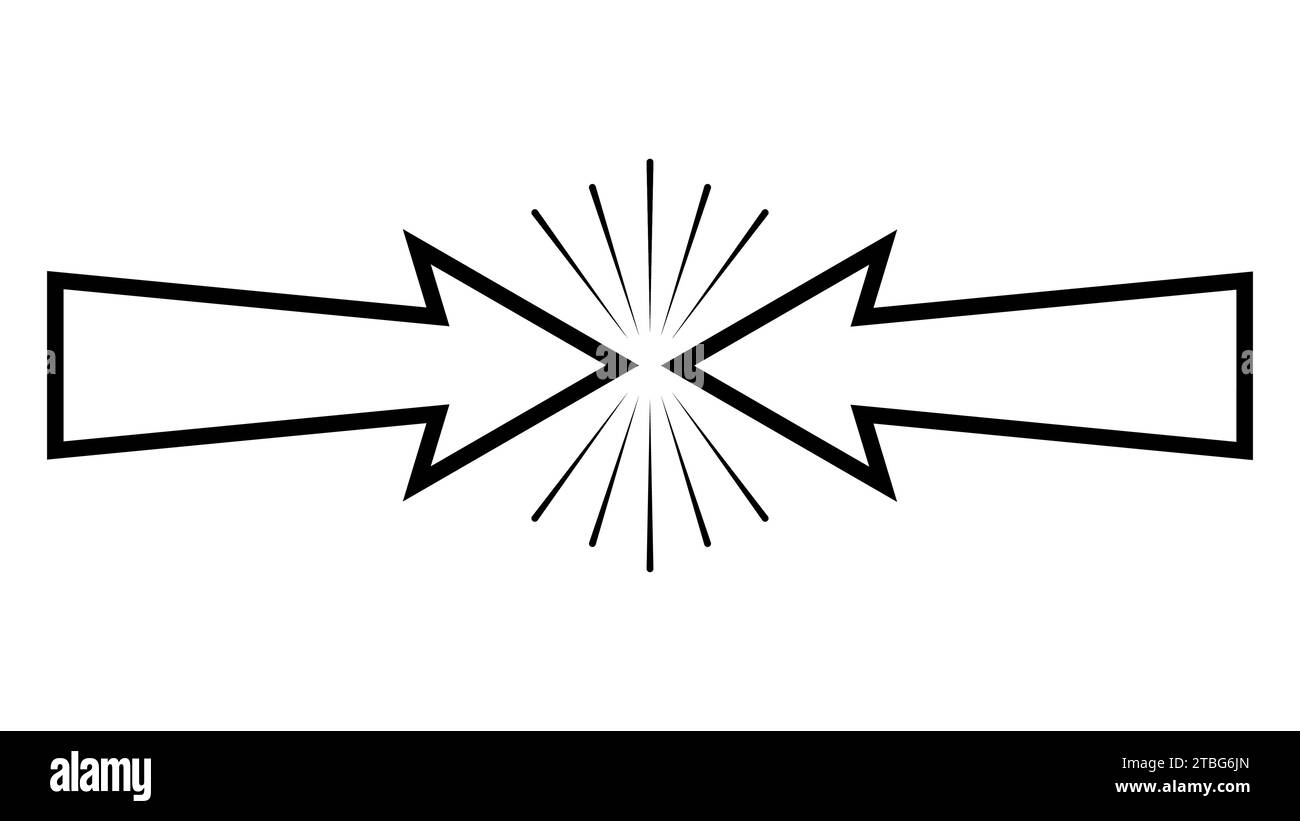 Flèches opposées, contre-direction, icône de résistance, contre-flèches de collision Illustration de Vecteur