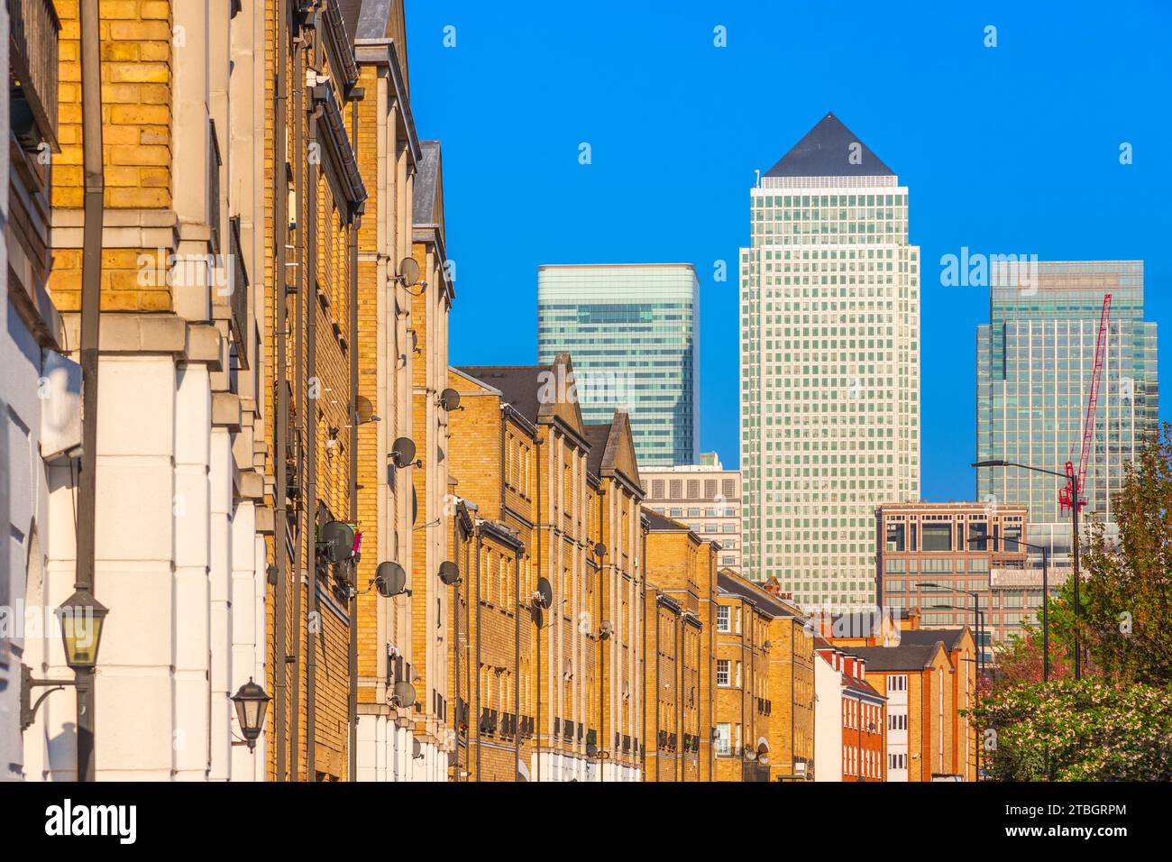 Paysage urbain de Canary Wharf vu de Rotherhithe à Londres, Angleterre Banque D'Images