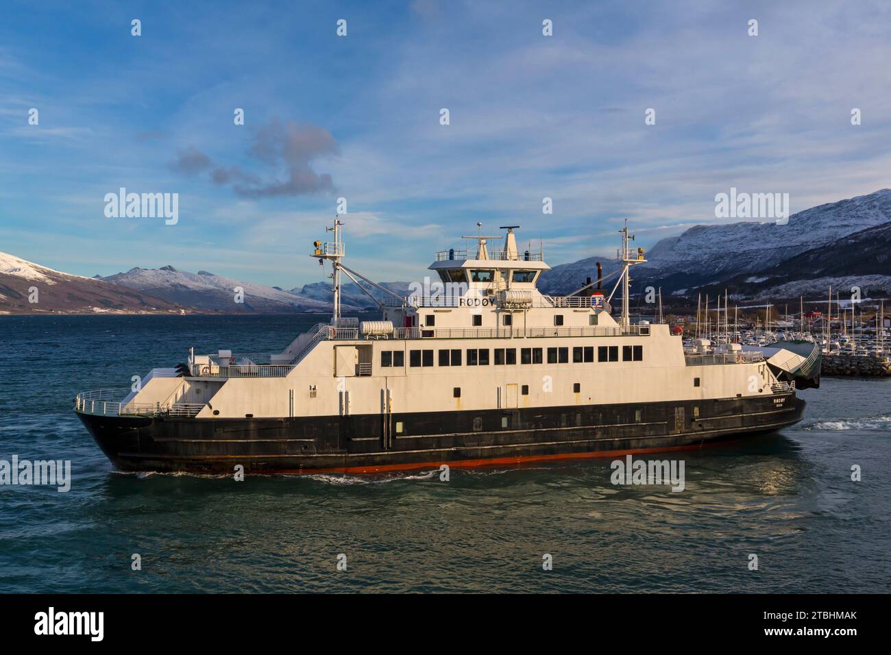 Rodoy Ro-Ro/Passenger Ship ferry, Bodo traversée de Nesna à Nordland, Norvège, Scandinavie, Europe en octobre Banque D'Images