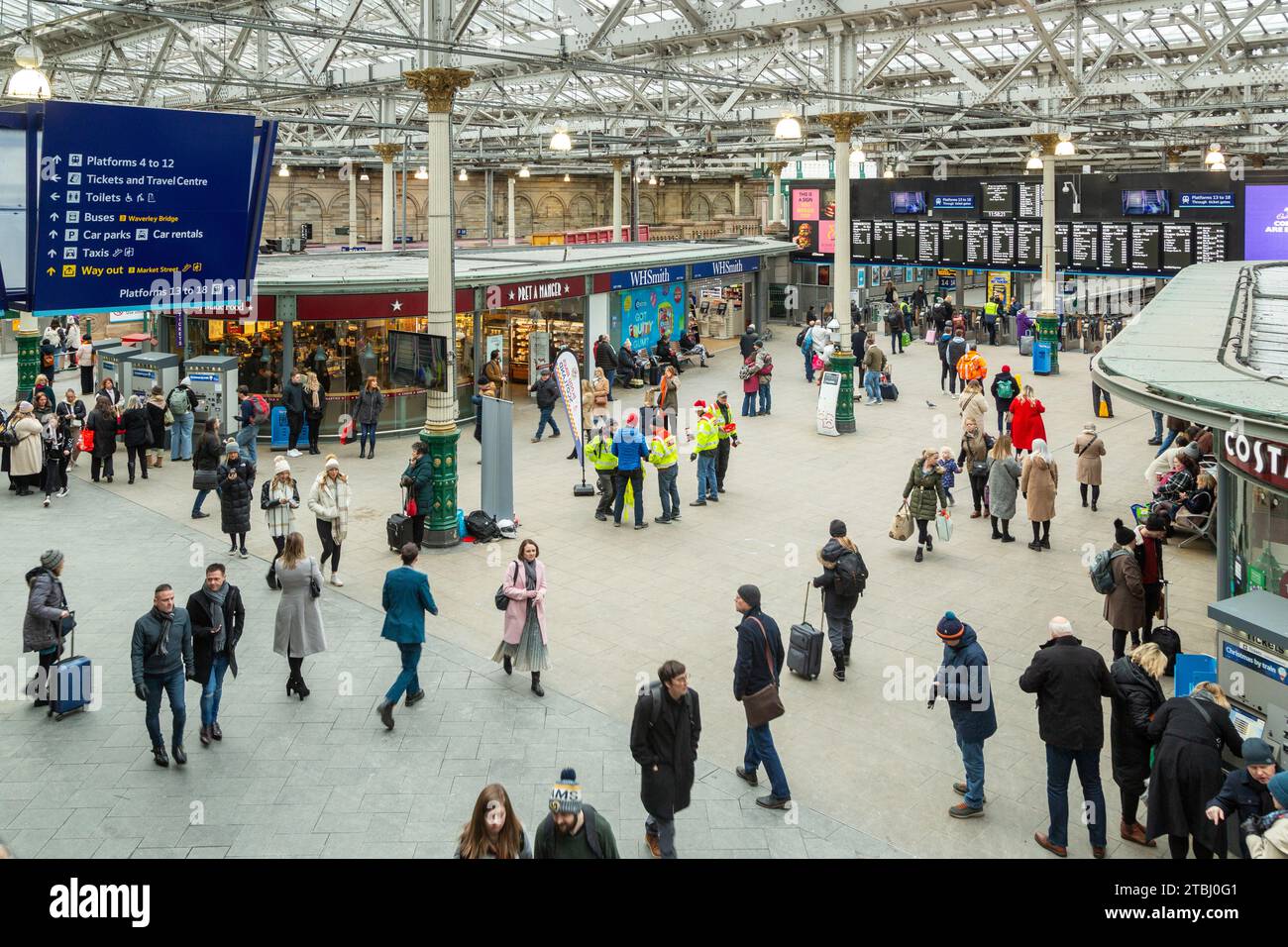 Gare de Waverley, Édimbourg, Écosse Banque D'Images