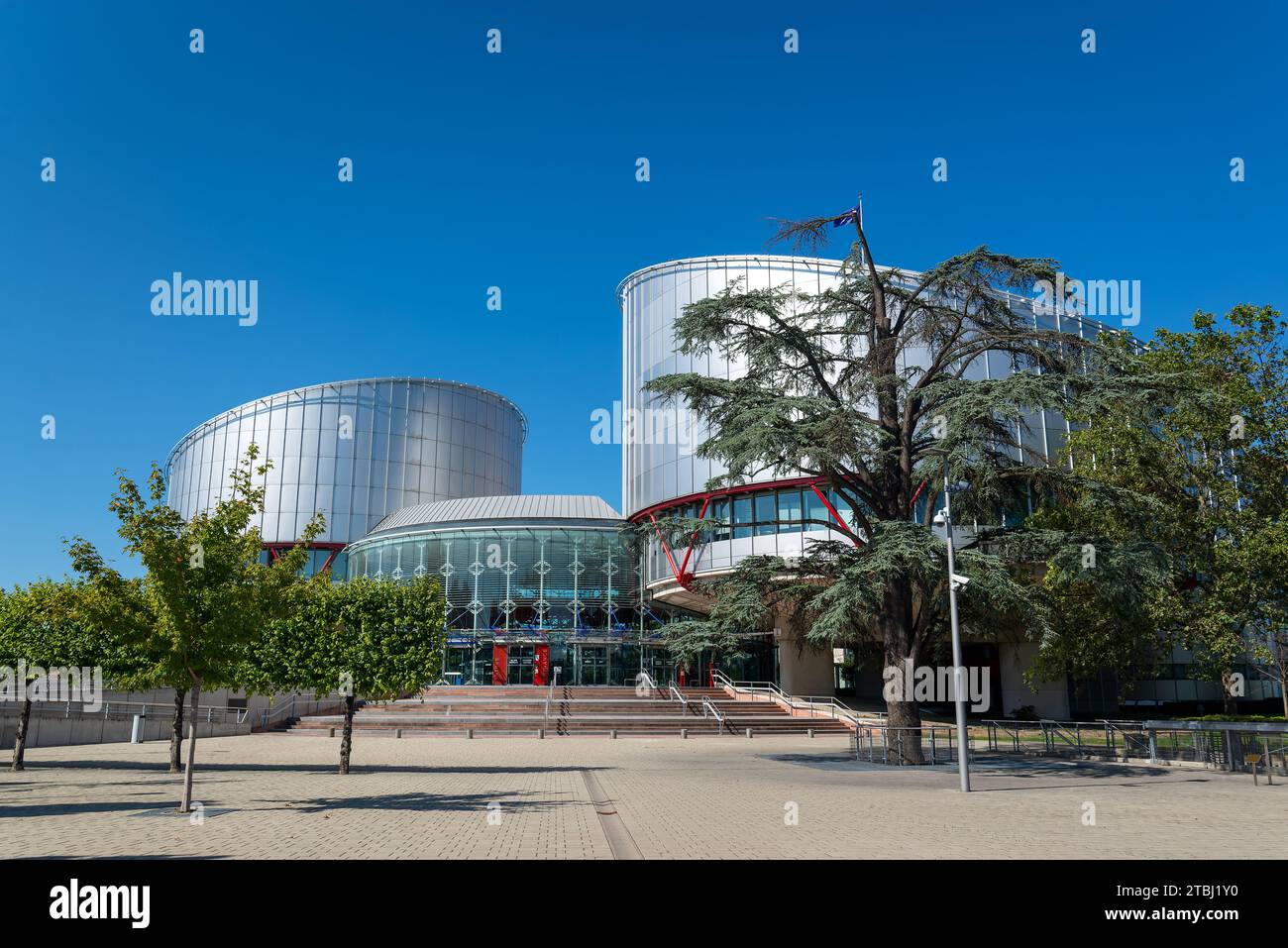 Cour européenne des droits de l'homme, bâtiment moderne dans le quartier européen, Strasbourg France Banque D'Images