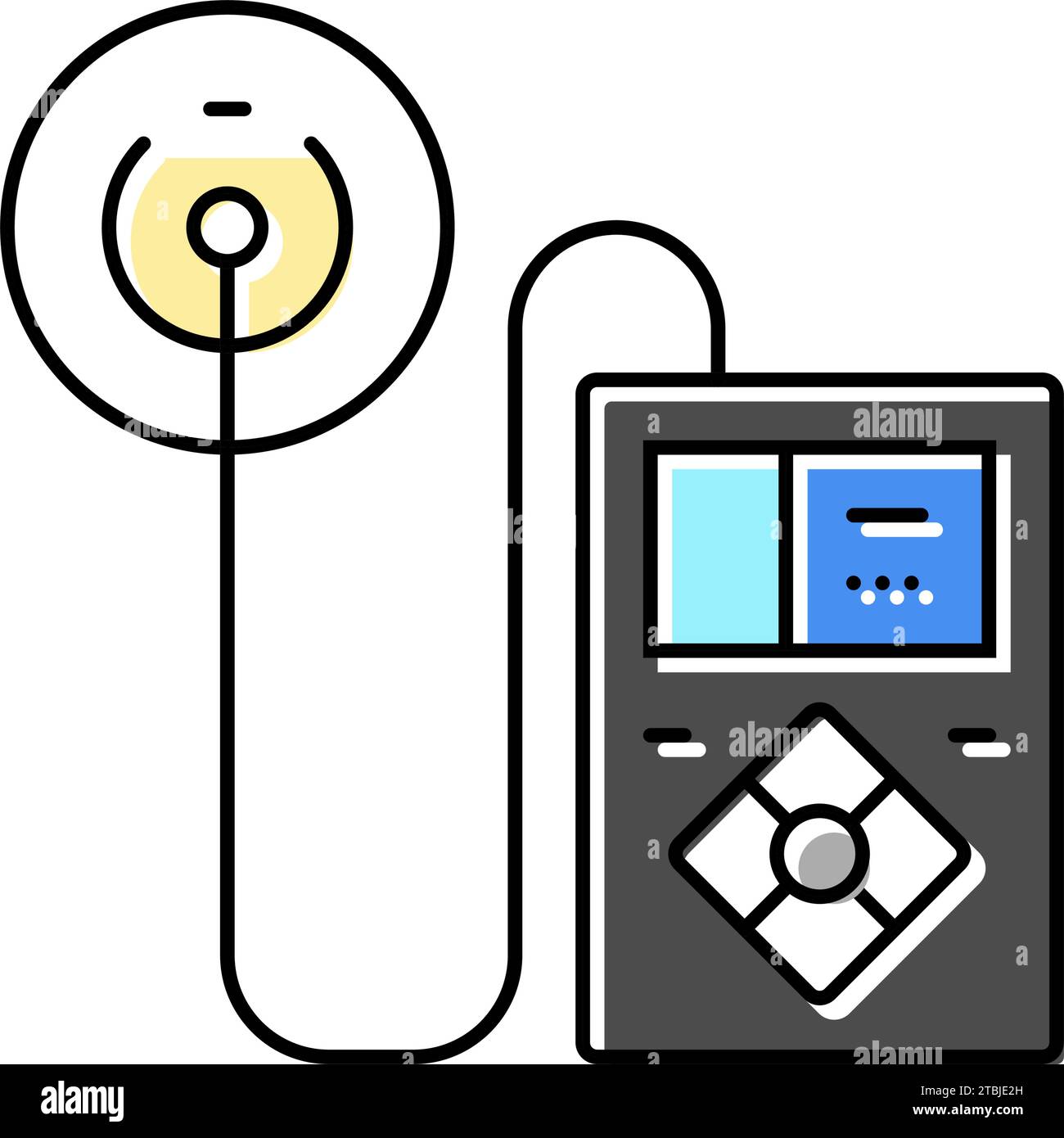 illustration vectorielle d'icône de couleur biomédicale de pompe à insuline Illustration de Vecteur