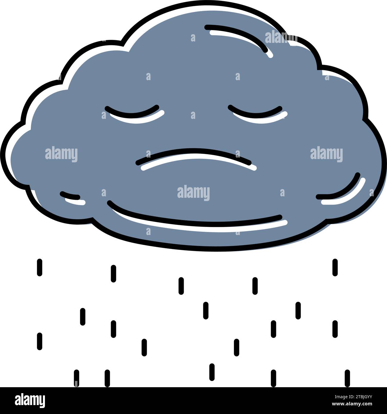 triste nuages orageux illustration vectorielle d'icône de couleur d'humeur Illustration de Vecteur