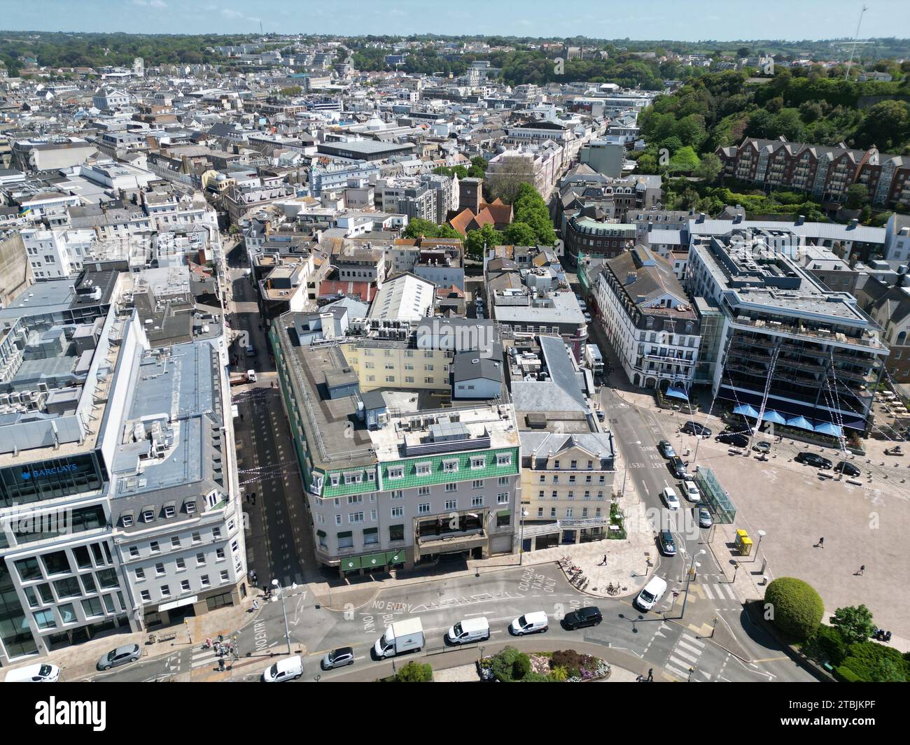 Antenne drone des îles Anglo-Normandes de St Helier Jersey Banque D'Images