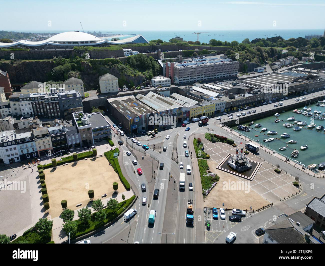 Antenne drone des îles Anglo-Normandes de St Helier Jersey Banque D'Images