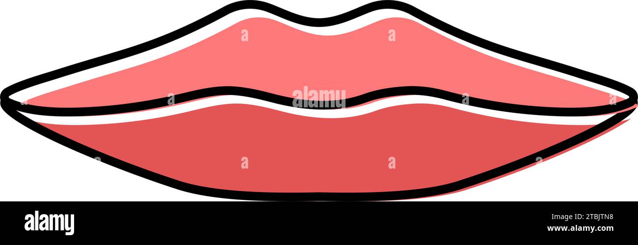 illustration vectorielle d'icône en couleur animée en bouche à lettre Illustration de Vecteur