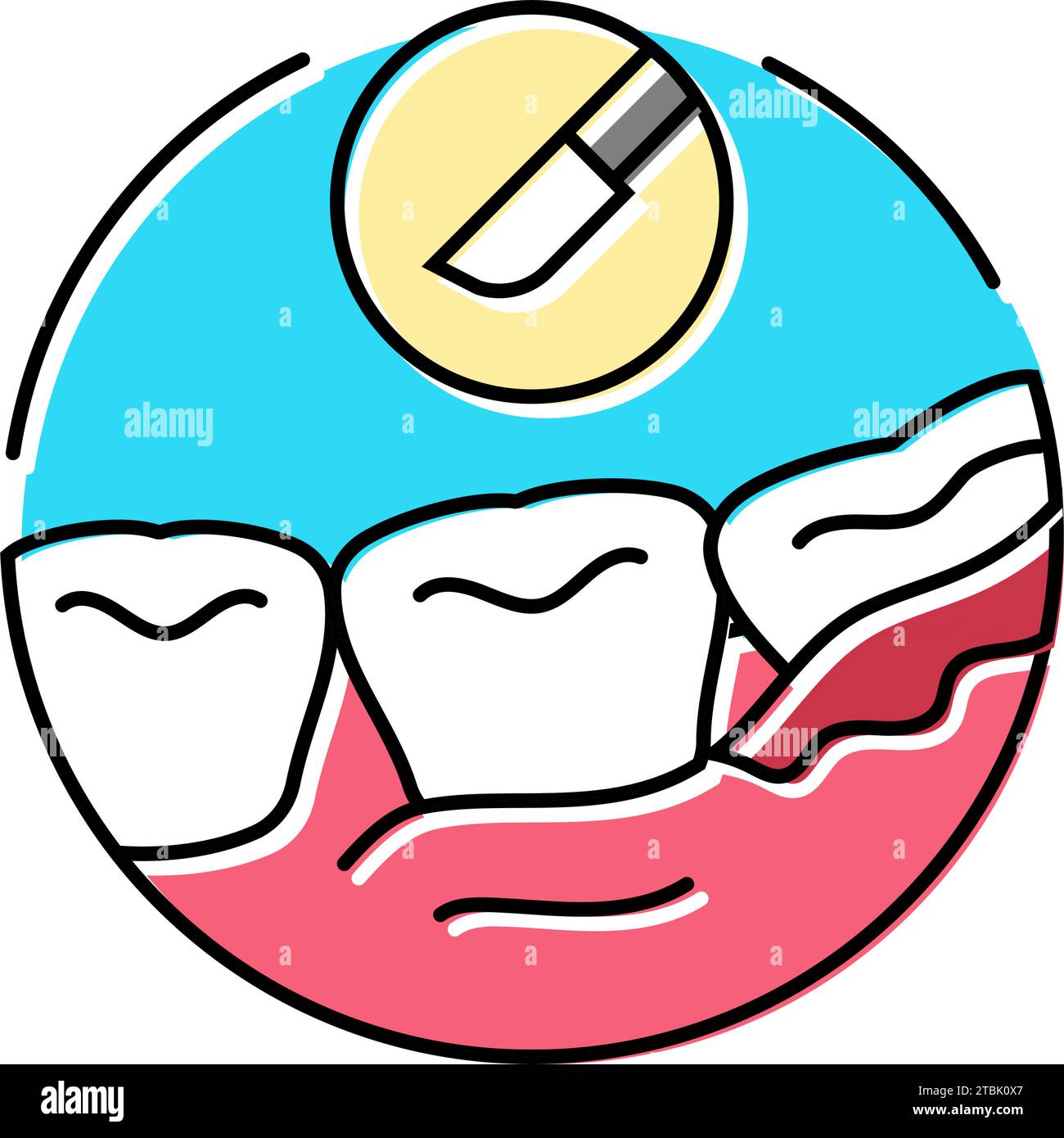 illustration vectorielle d'icône de couleur de retrait de dent de sagesse Illustration de Vecteur