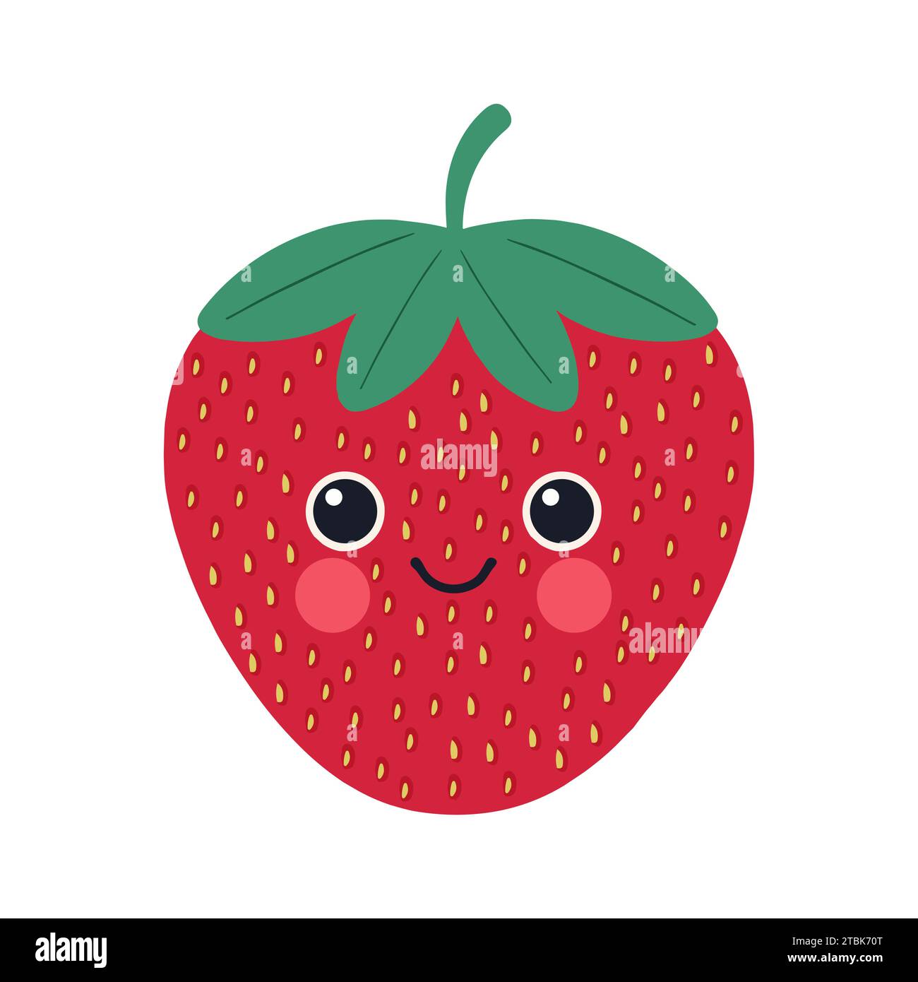 Illustration de fraise dans un style plat pour les enfants. Clipart de fruits mignons et drôles pour les enfants Illustration de Vecteur