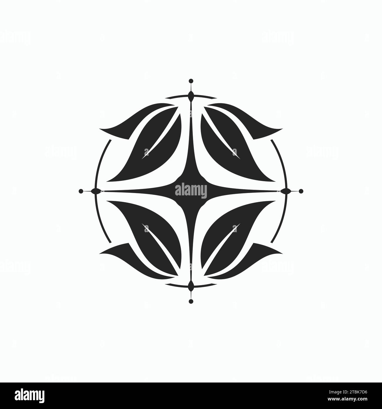 Emblème de fleuriste simple de conception de logo vectoriel plat. Illustration vectorielle Illustration de Vecteur