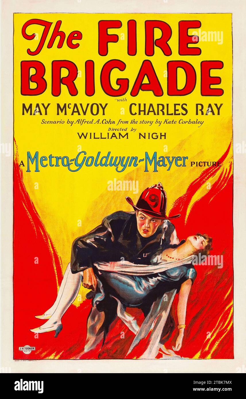 'La brigade des pompiers (MGM, 1926). Charles Ray, l'un des principaux hommes de la liste de MGM, dépeint un pompier amoureux de la fille d'un politicien tordu. ' Banque D'Images