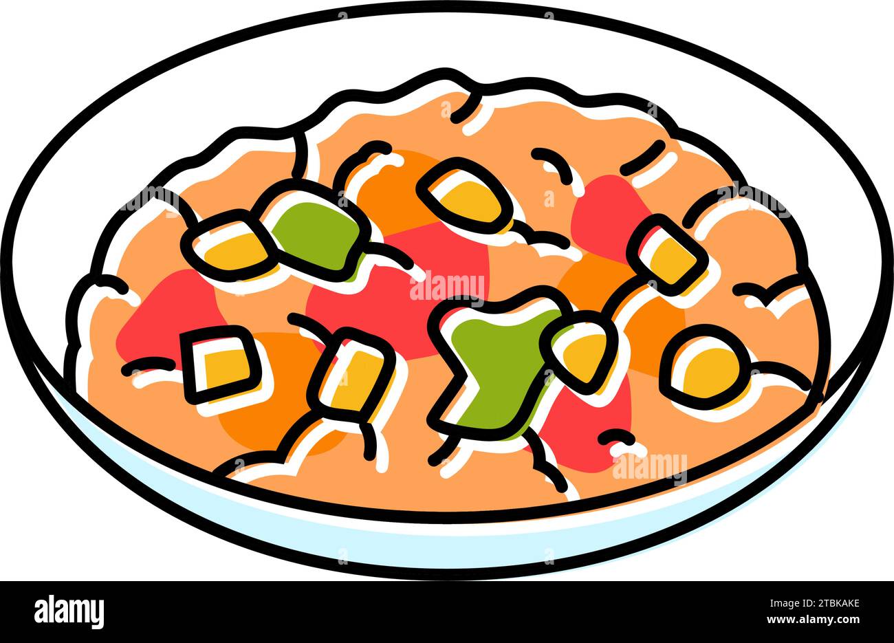 illustration vectorielle d'icône de couleur de cuisine turque saksuka Illustration de Vecteur