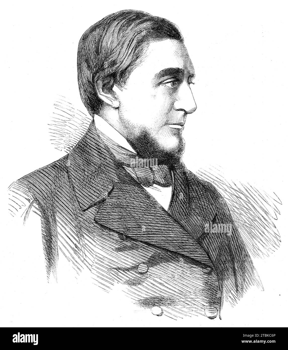 Le regretté Lord Herbert de Léa, 1861. '...M. Sidney Herbert... est entré dans la vie politique à un âge précoce, en 1832, en tant que député de South Wilts, qu'il a représenté pendant le reste de sa vie ; et il a de 1841 à presque l'heure de sa mort occupé diverses hautes fonctions d'État. Il est secrétaire de l'Amirauté de 1841 à 1845. Il fut, en 1855, pendant une brève période, secrétaire colonial ; et il fut secrétaire à la Guerre de 1845 à 1846, de 1852 à 1855, et. de nouveau de 1859 jusqu'à sa retraite dans la présente année. Sa capacité ministérielle le place au premier rang en tant qu'homme d'État. Il était spécial Banque D'Images