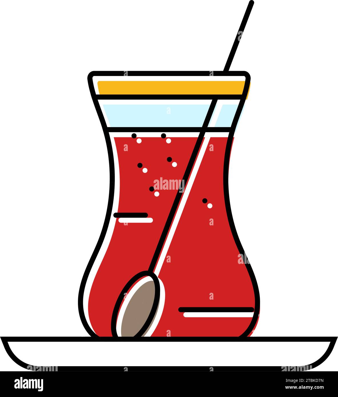 thé thé cuisine turque illustration vectorielle d'icône de couleur Illustration de Vecteur