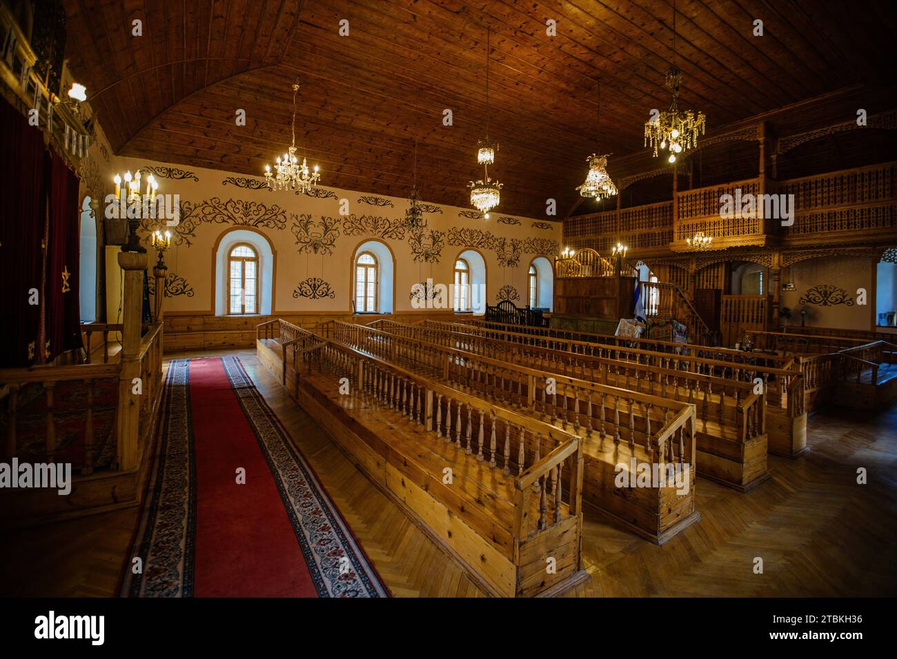 Intérieur de la synagogue à Akhaltsikhe, Géorgie. Banque D'Images