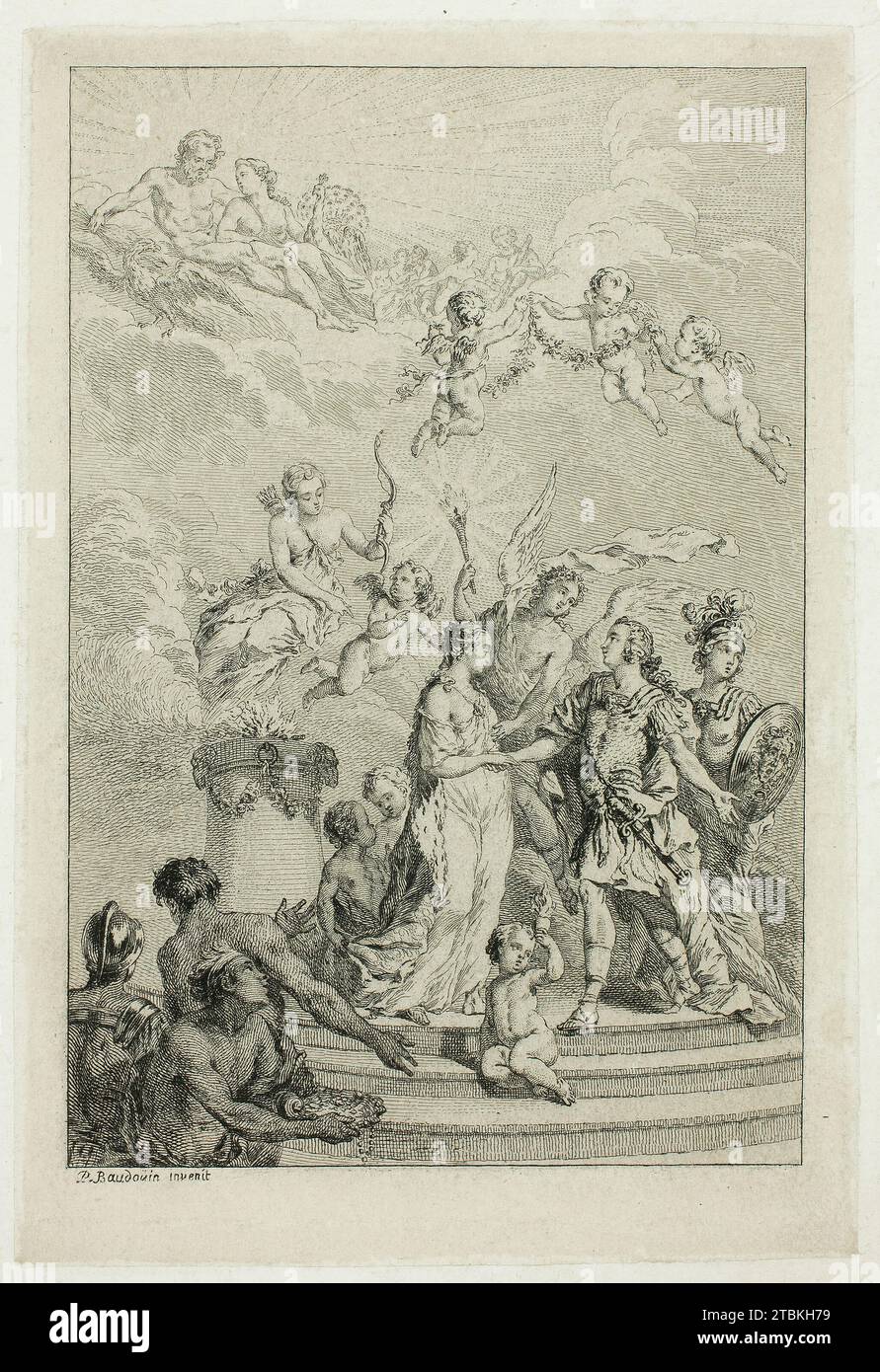 Allégorie du mariage du dauphin Louis à l'Infante Marie-Thérèse d'Espagne, n.d. Banque D'Images