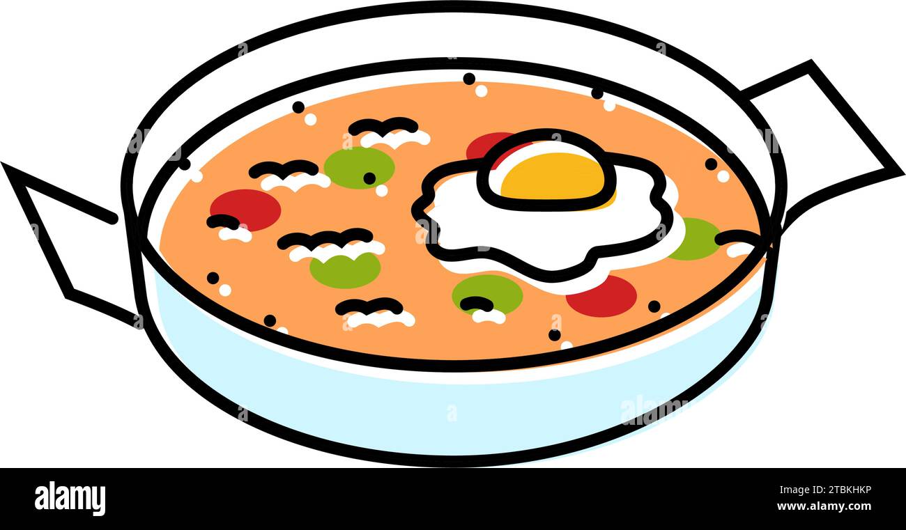 illustration vectorielle d'icône de couleur de cuisine turque menemen Illustration de Vecteur