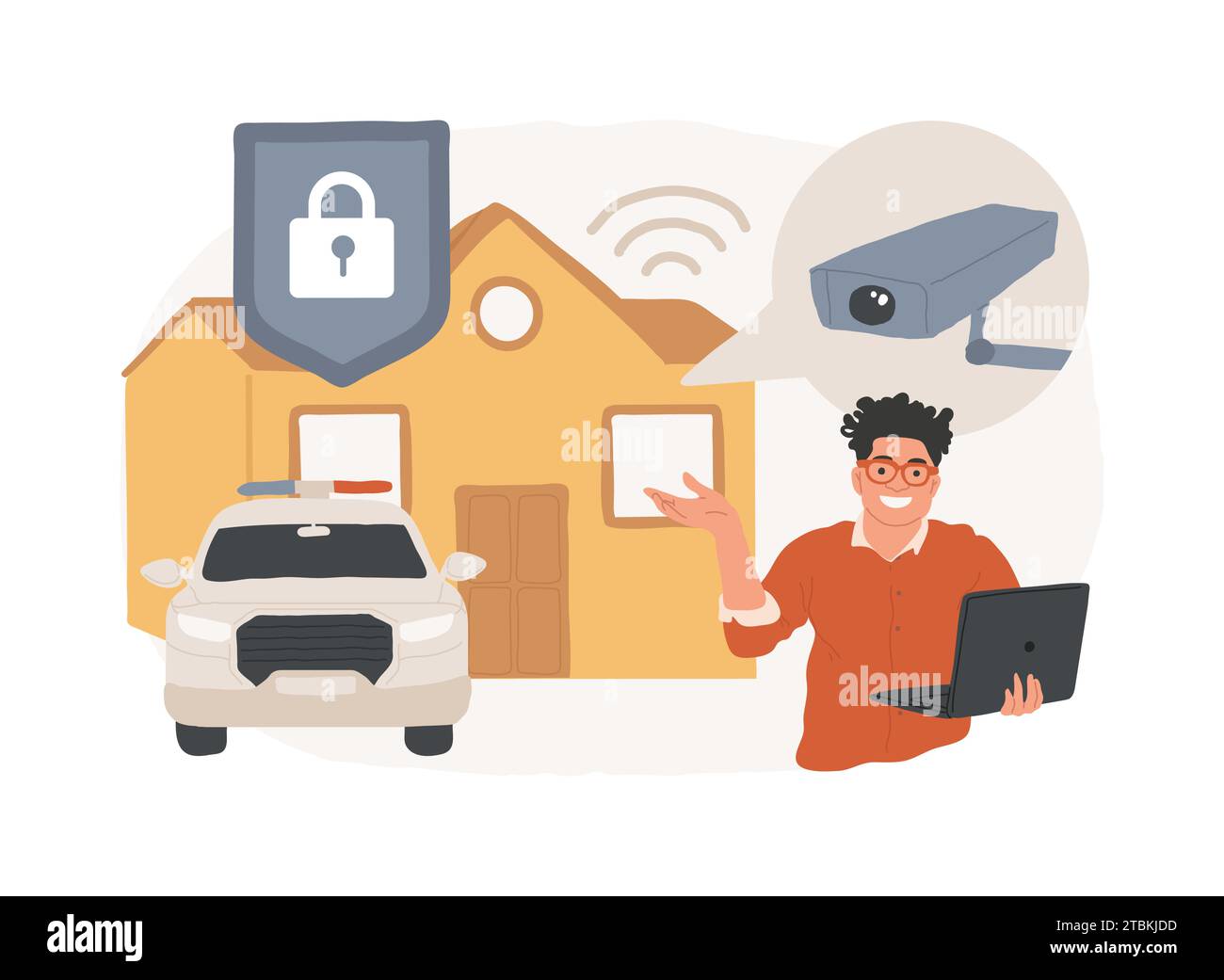 Les systèmes de sécurité conçoivent une illustration vectorielle de concept isolée. Solutions optimales de sécurité des bâtiments, vidéosurveillance, sélection de produits, concept de vecteur de gestion de projet et de client. Illustration de Vecteur