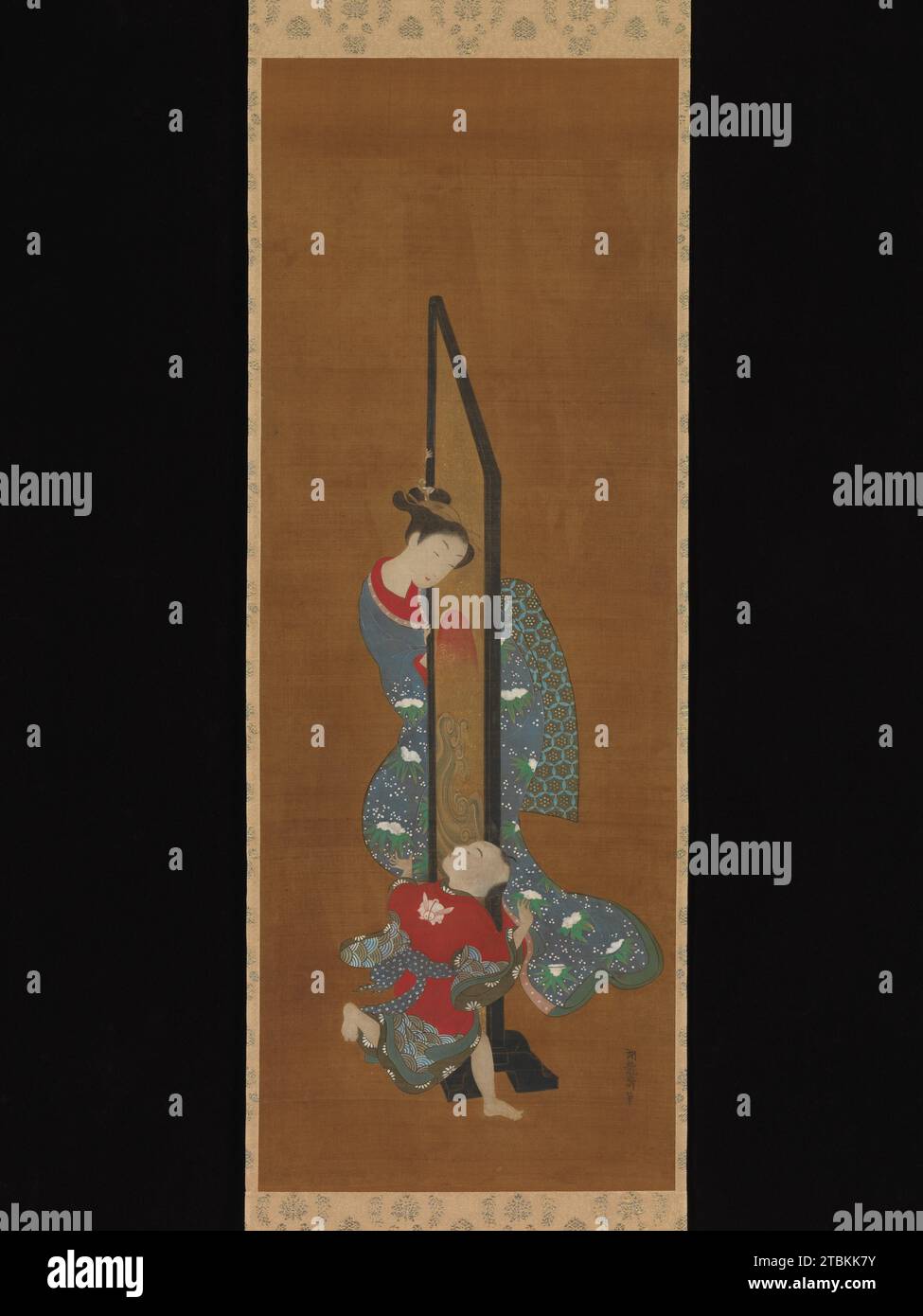 Mère et enfant à Play 1914 par Isoda Koryusai Banque D'Images
